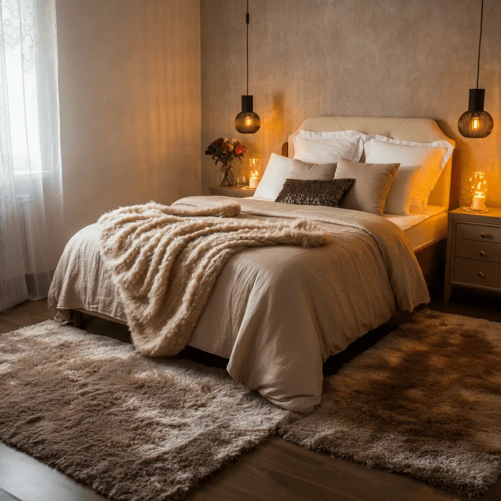 10 Boudoir Bedroom Ideas That Feel Romantic, Bold & Luxurious 9 Textural Layering with Rugs