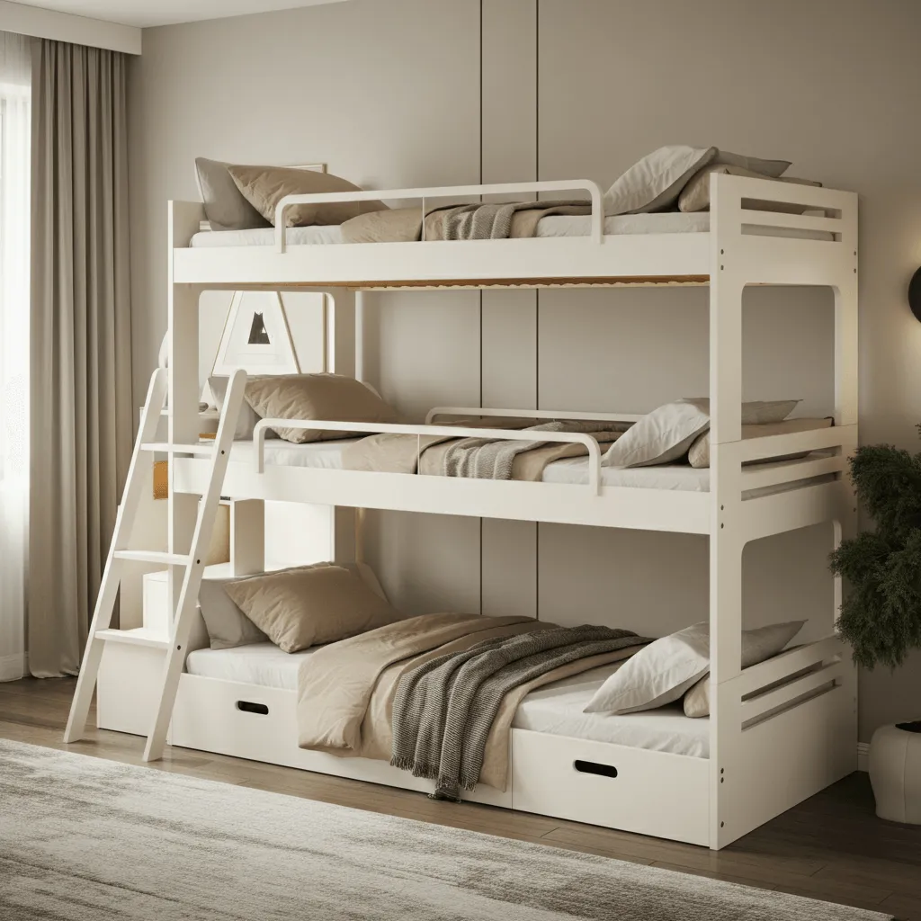 10 Bunk Bed Ideas to Maximize Space and Style 5 Triple Bunk Bed