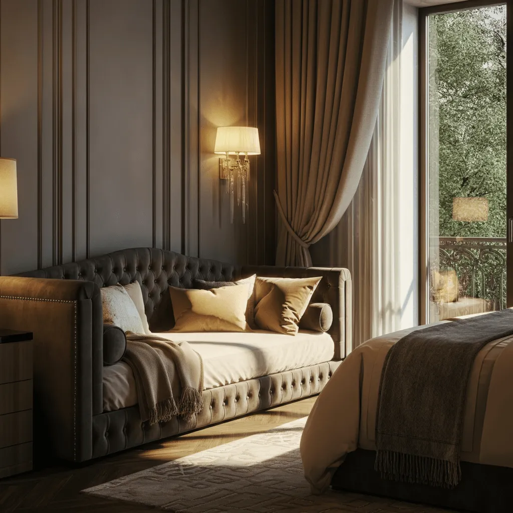 Tufted Daybed in Bedroom