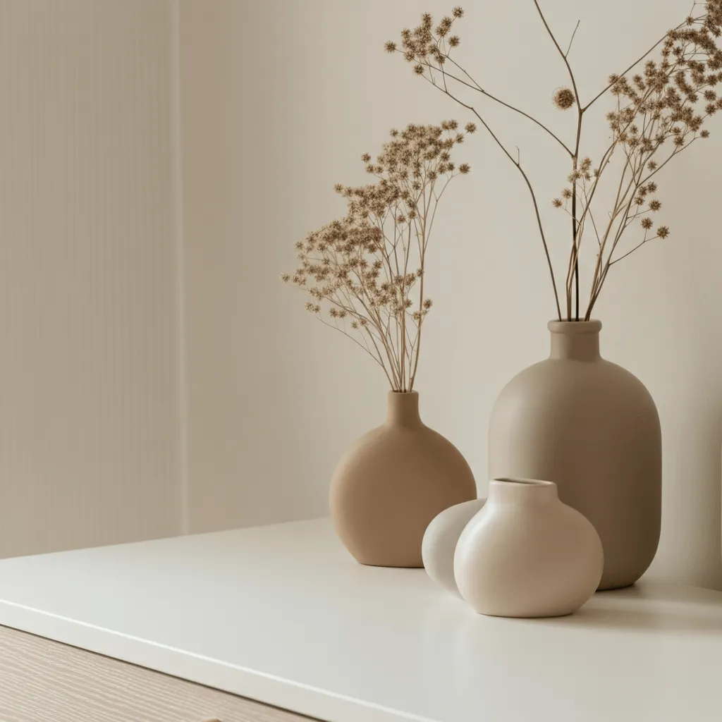 Vases and Dried Flowers