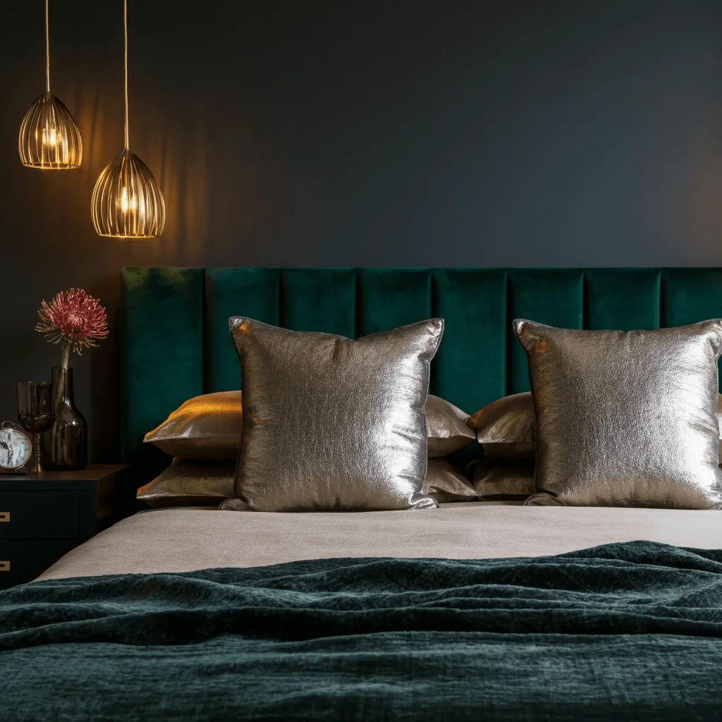 Velvet Headboard Bedroom