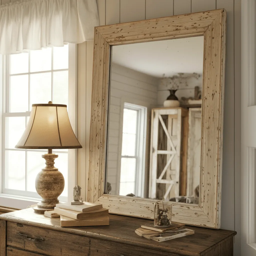 Charming Farmhouse Bedroom Wall Decor Ideas to Try Now 8 Vintage Farmhouse Mirror