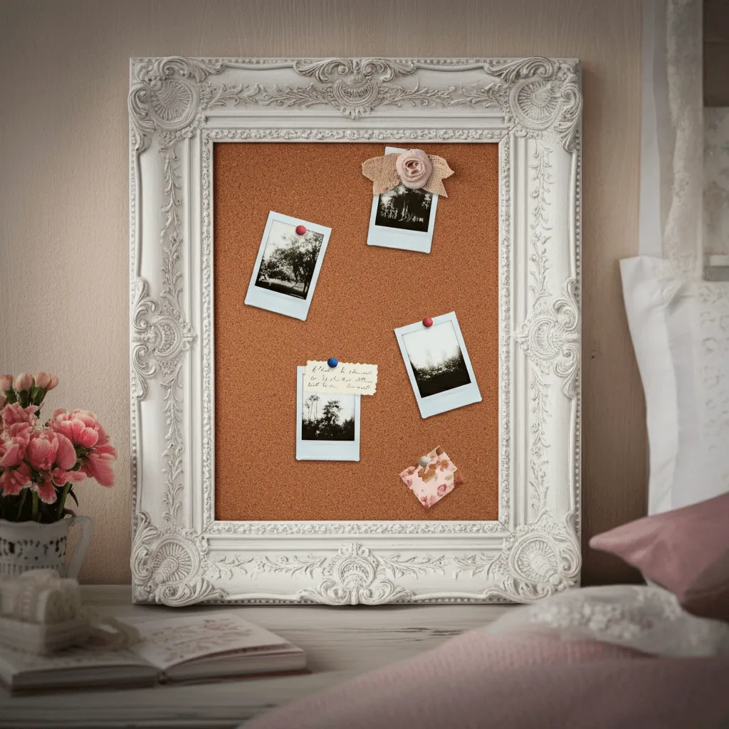 Vintage Framed Cork Board