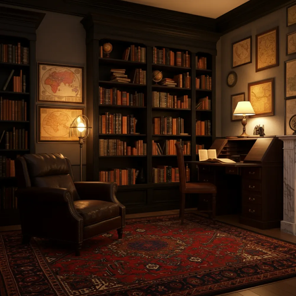 Vintage Library Living Room