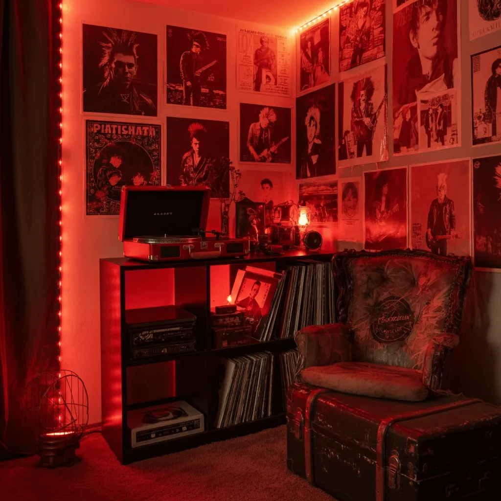 10 Bedroom Grunge Ideas That Scream Cool Without Even Trying 4 Vintage Punk Rock Corner