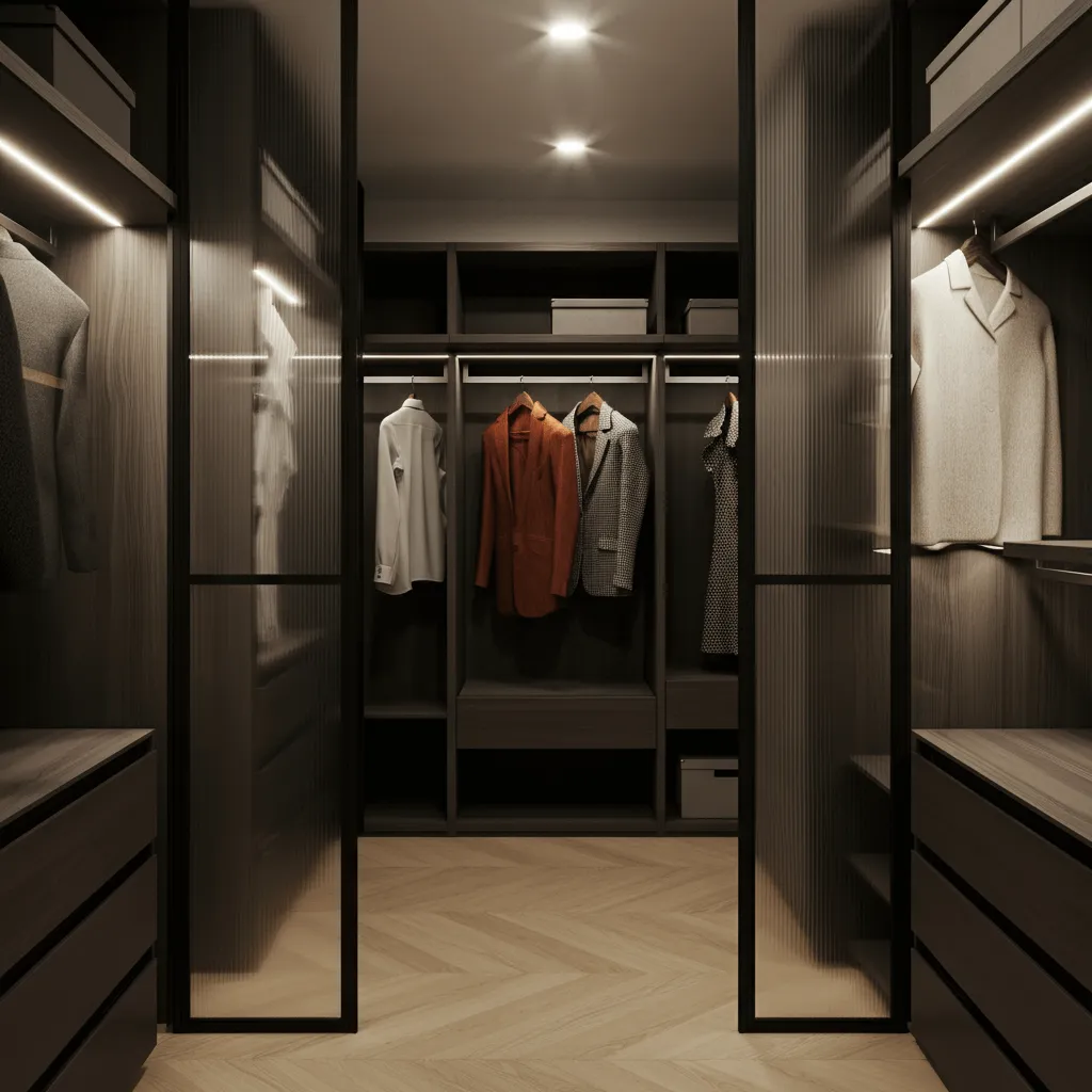 15 Inspiring Bedroom Built-in Wardrobe Designs for Modern Homes 14 Walk-Through Wardrobe