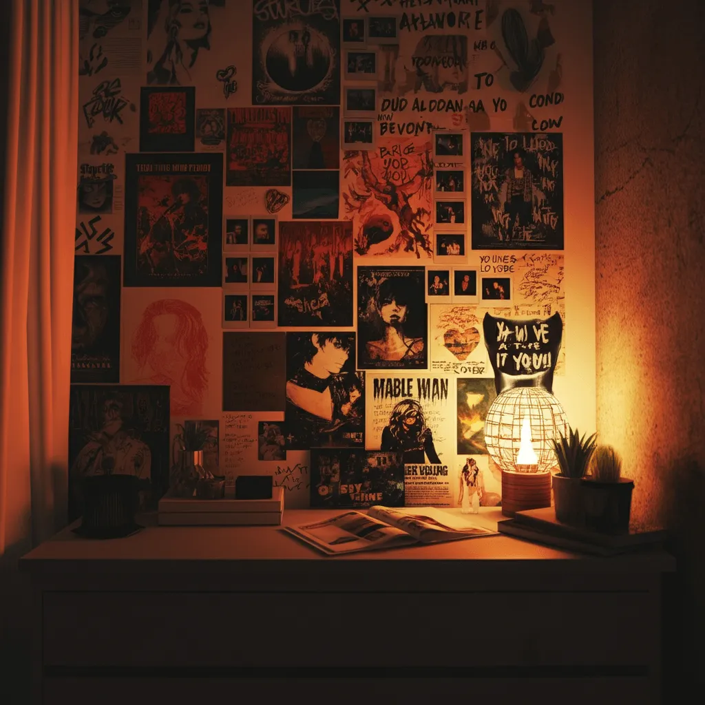 10 Bedroom Grunge Ideas That Scream Cool Without Even Trying 7 Wall Collages and Graffiti Art