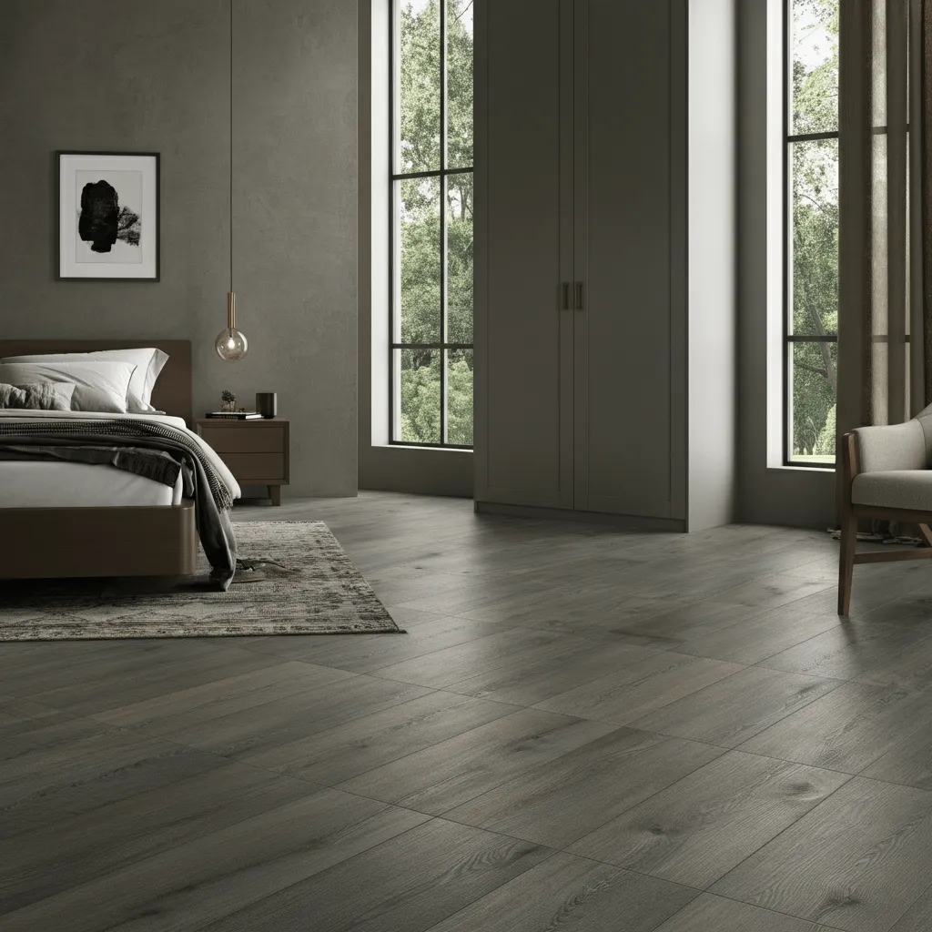 Wood-Look Tile Bedroom