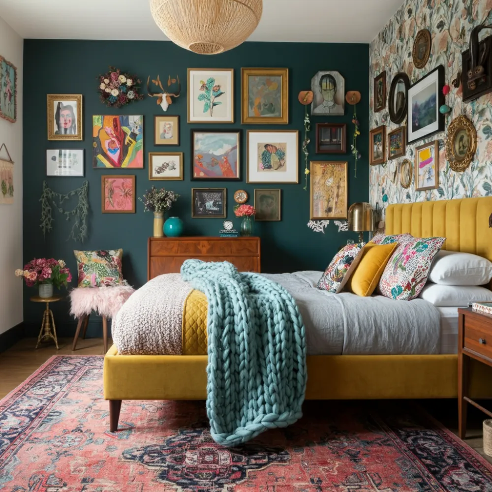 Eclectic Maximalist Bedroom