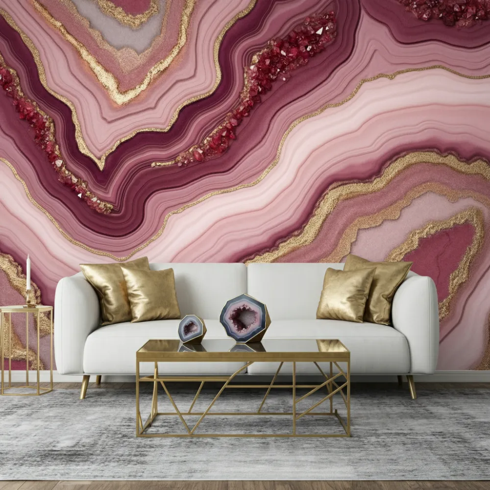Pink Geode-Inspired Wall