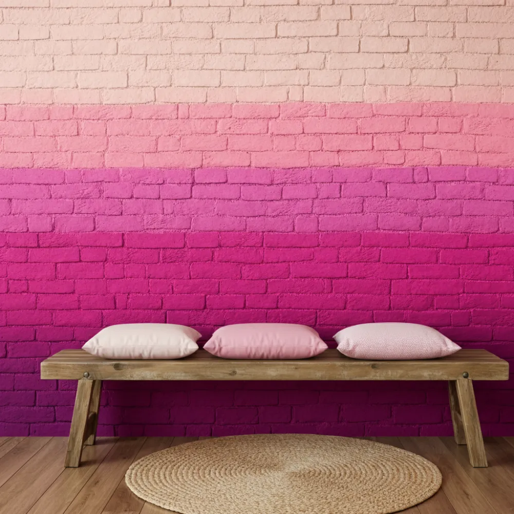 Pink Gradient Brick Wall