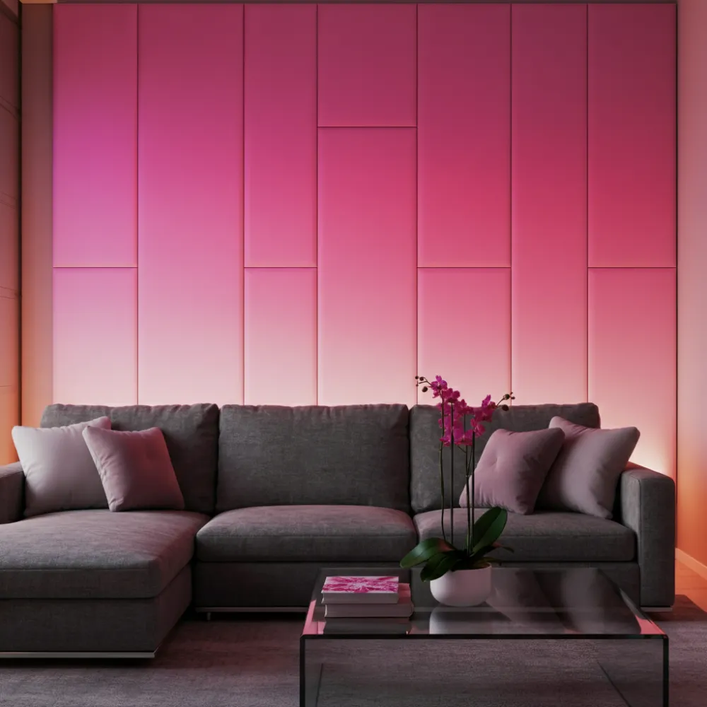 Pink LED Backlit Wall Panels