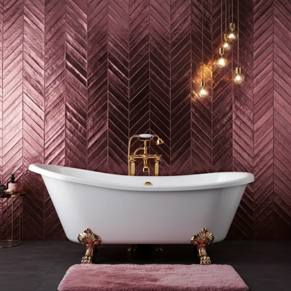 Pink Metallic Wall Tiles