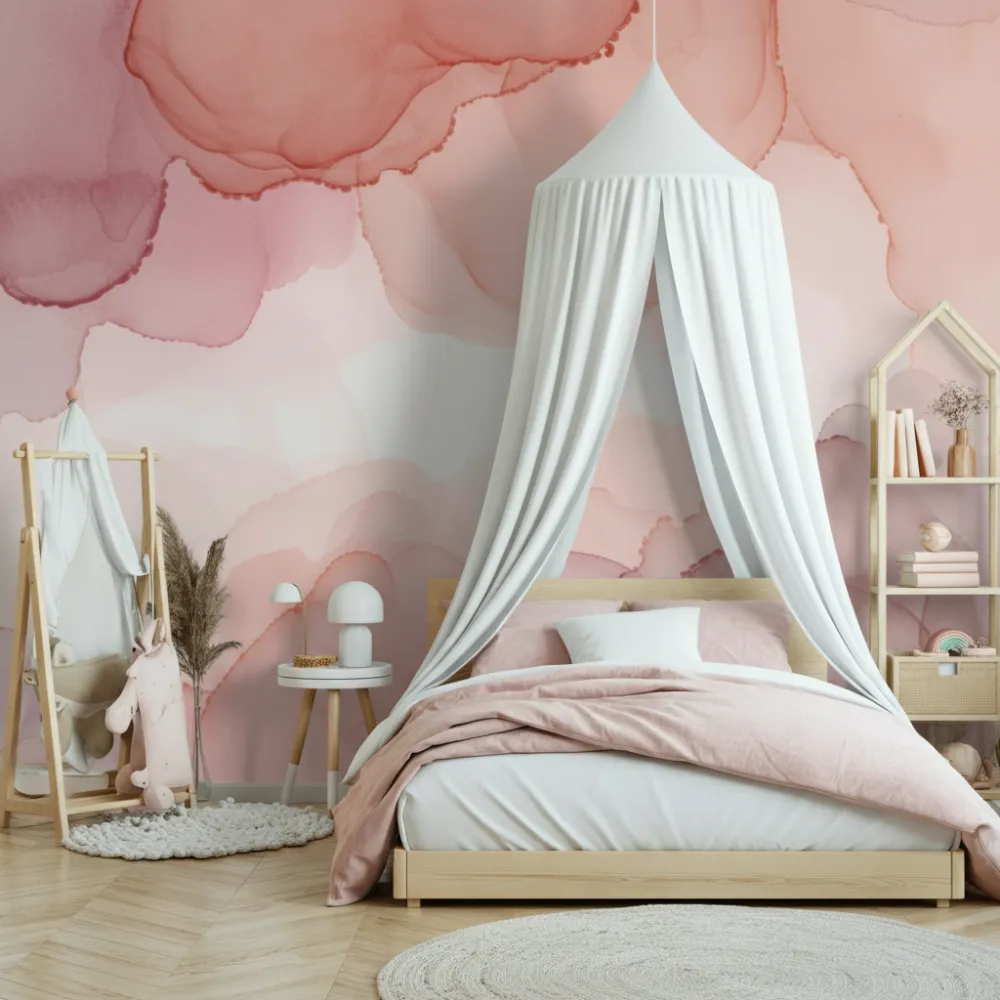Pink Watercolor Wash Wall