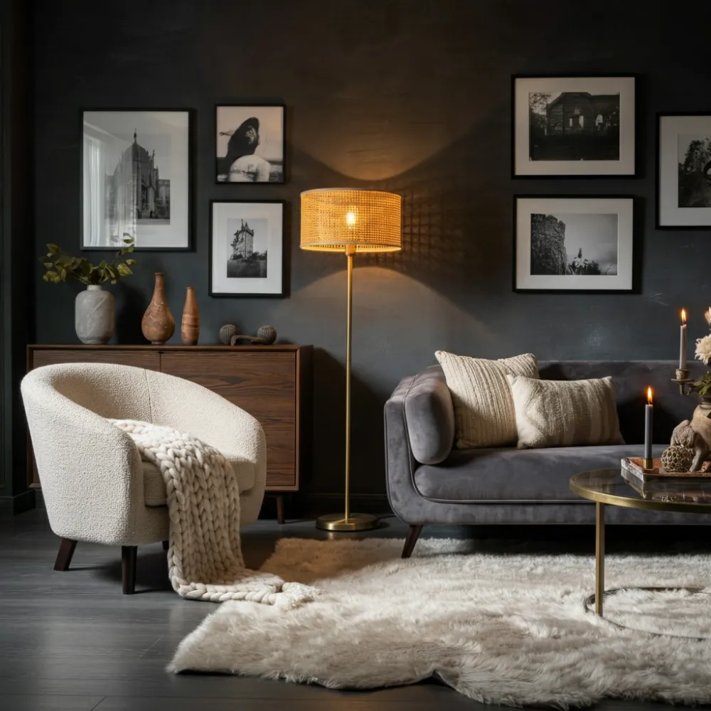 Textured Twilight Living Room
