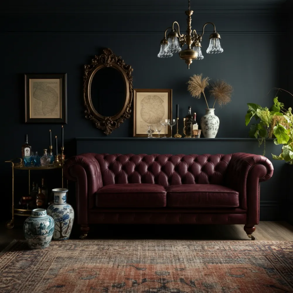 Vintage Noir Living Room