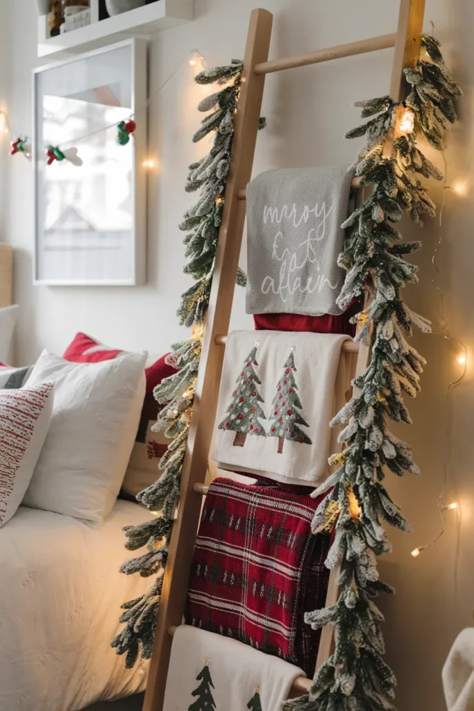 Holiday-Themed Throw Blanket Ladder