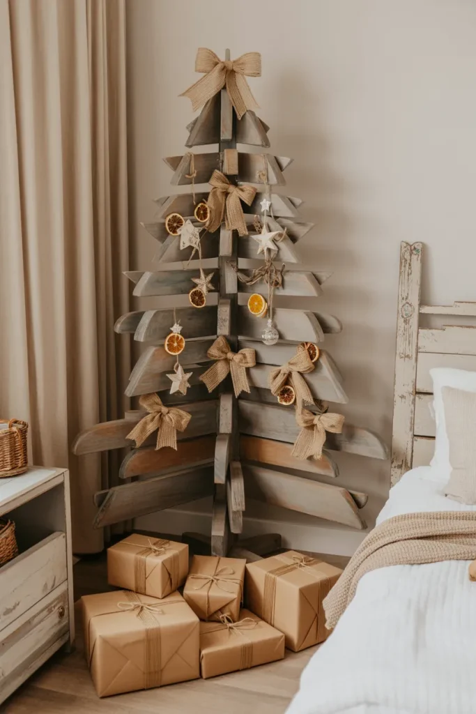 Rustic Wooden Christmas Tree Decor