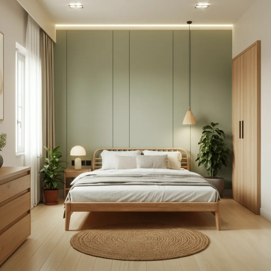 Sage Green and Cream Bedroom