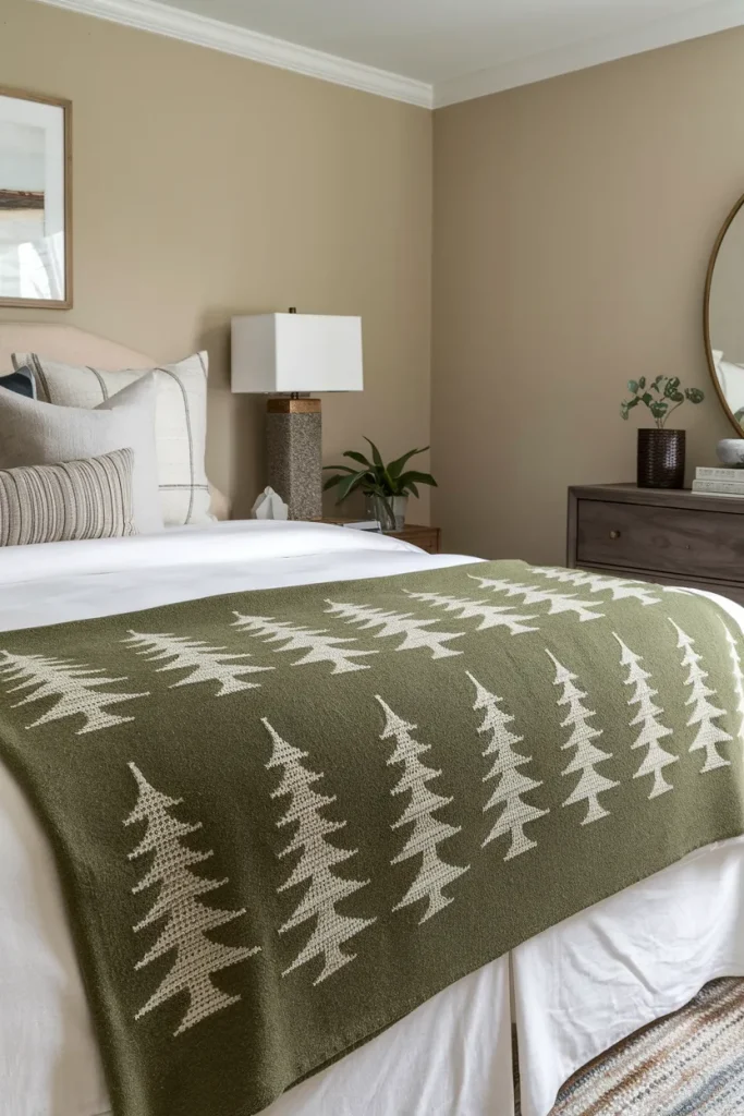 10 Christmas Bedroom Decor Ideas for Small Rooms To Maximize Space and Festive Style 8 cozy red or green throw blanket