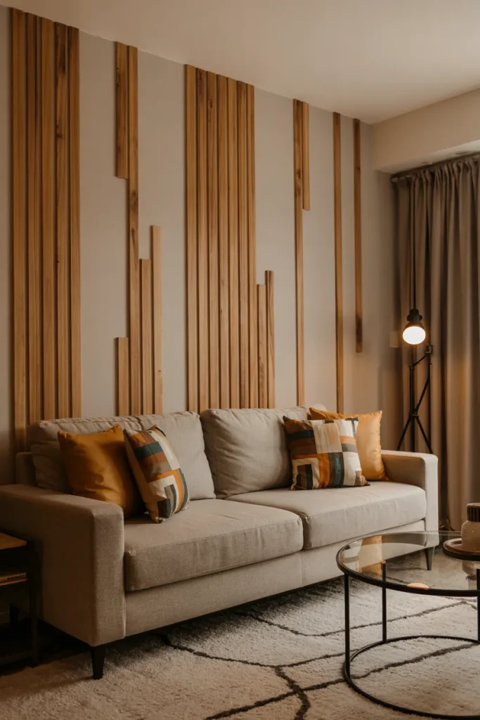 Accent Wall with Textured Panels