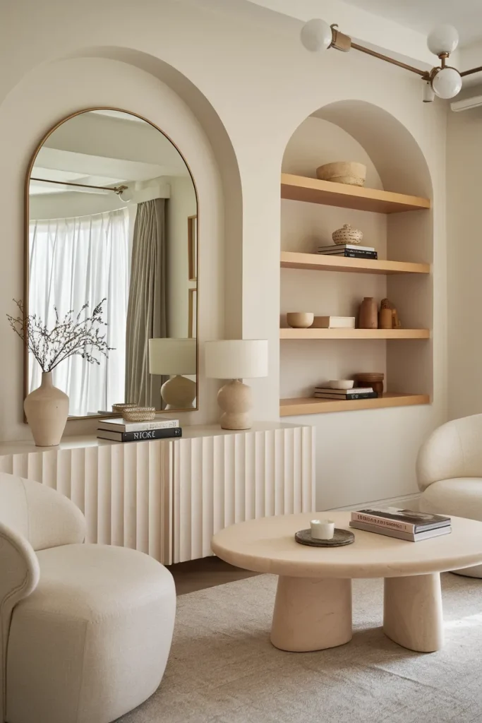 25 Modern Small Living Room Ideas That Make Spaces Look Bigger 12 Arched Features for a Soft Aesthetic