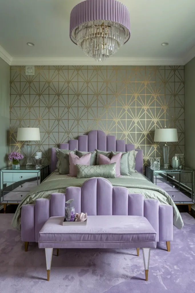 Art Deco Lavender and Sage Glamour