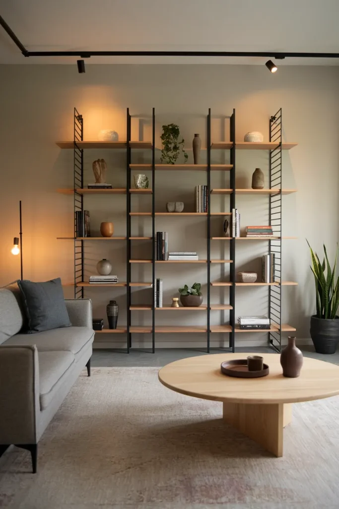 Asymmetrical Shelving for Artistic Storage