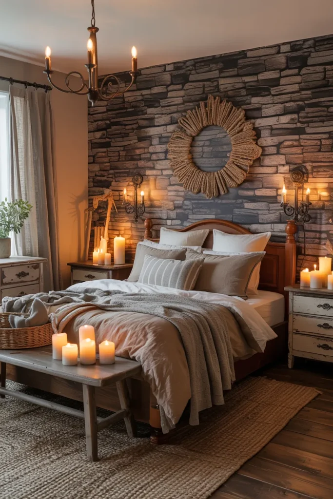 25 Bohemian Dark Cottagecore Bedroom Ideas for the Ultimate Moody Aesthetic 25 Candlelit Stone Cottage