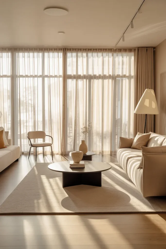 15 Sheer Curtains Living Room Ideas That Feel Effortlessly Elegant 5 Ceiling-to-Floor Panels