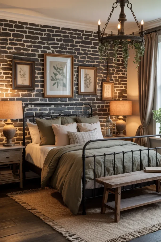 25 Bohemian Dark Cottagecore Bedroom Ideas for the Ultimate Moody Aesthetic 18 Cobblestone Cottage Charm