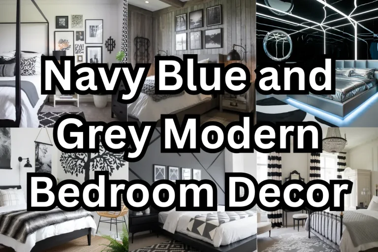 Navy Blue and Grey Modern Bedroom Decor