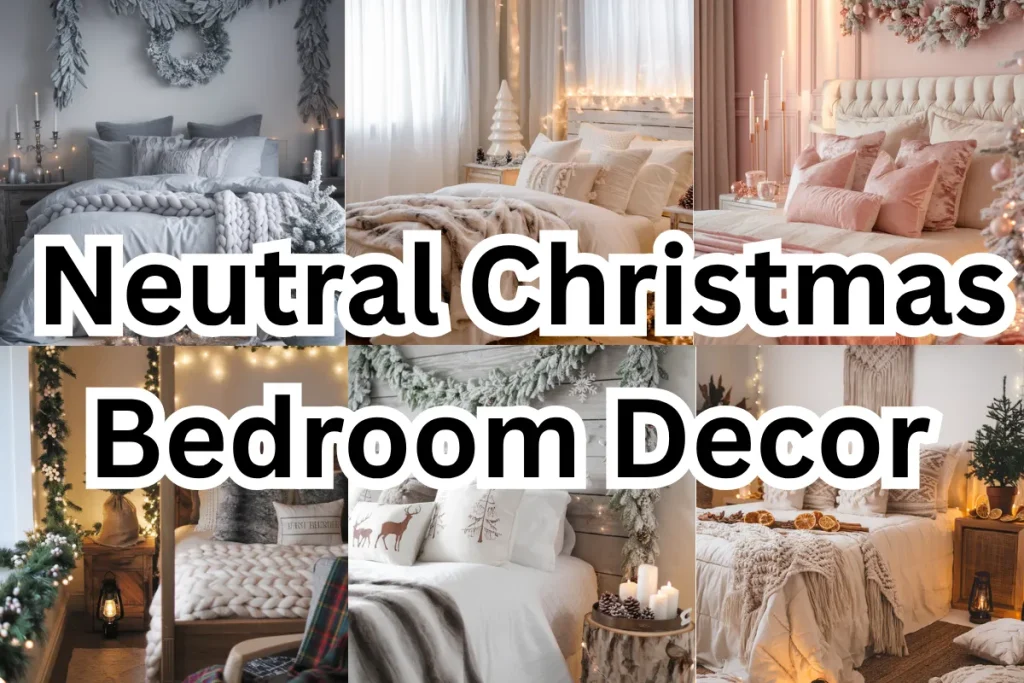 Neutral Christmas Bedroom Decor