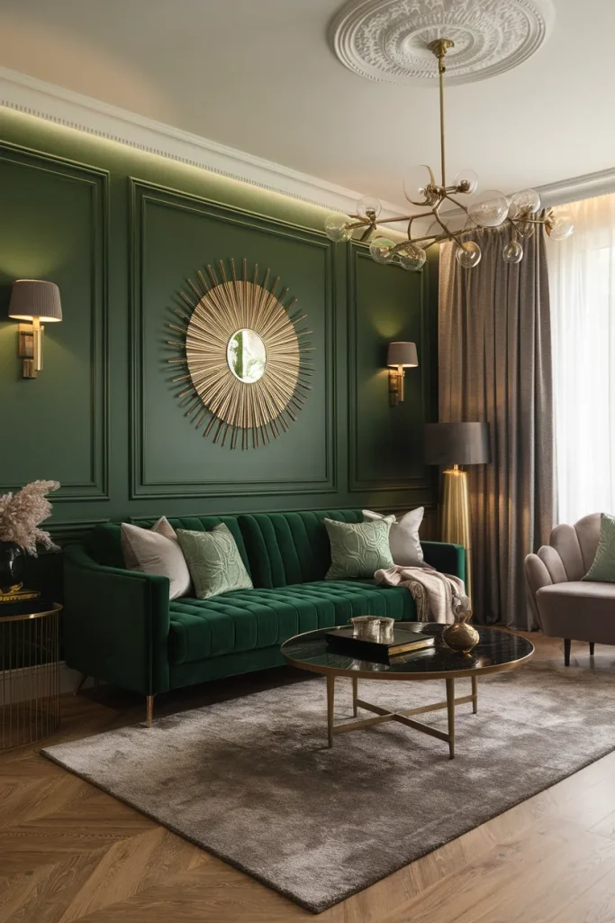 Emerald Green and Soft Gray