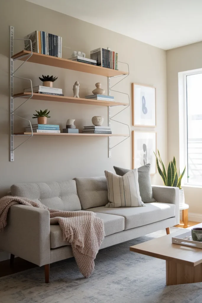 Floating Shelves for Minimalist Storage