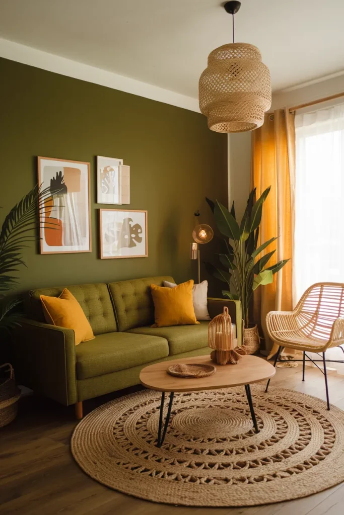 Forest Green and Mustard Yellow