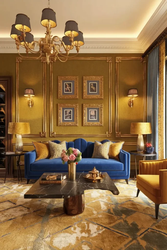 Golden Yellow and Slate Blue