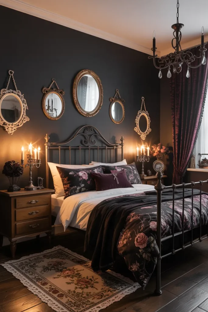 25 Bohemian Dark Cottagecore Bedroom Ideas for the Ultimate Moody Aesthetic 9 Gothic Cottagecore Fusion