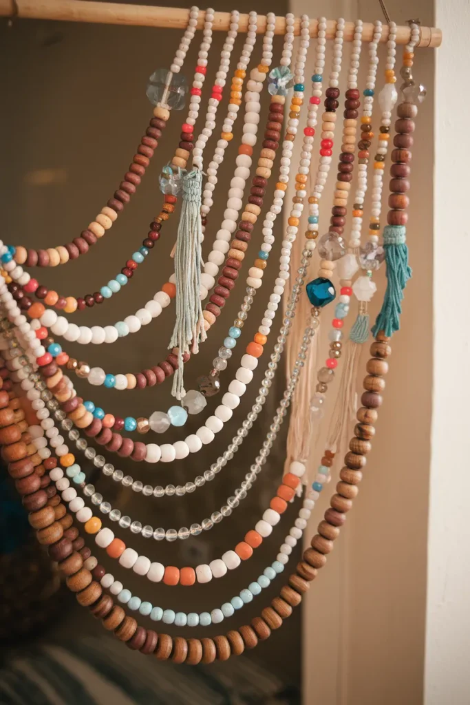 Hanging Beaded Curtain Wall Art