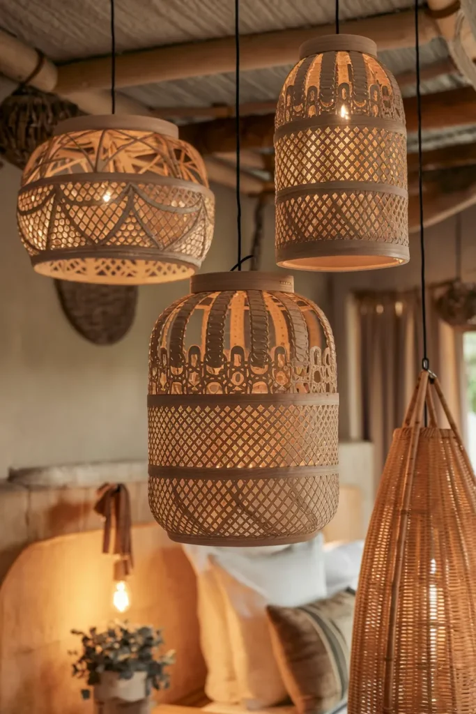 Hanging Lanterns with Warm Glow