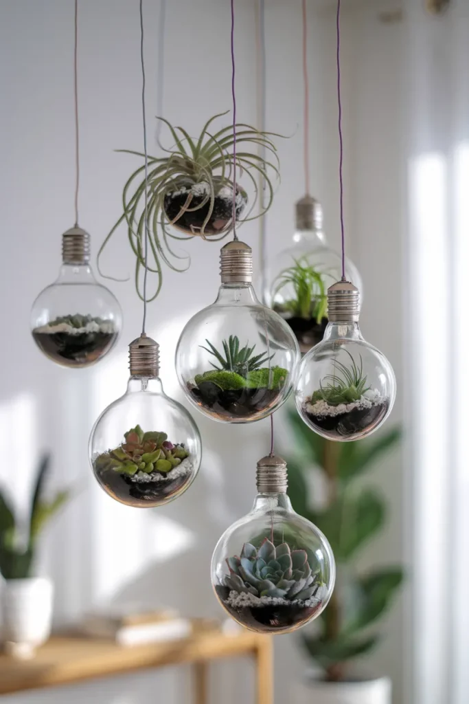 Hanging Lightbulb Terrariums