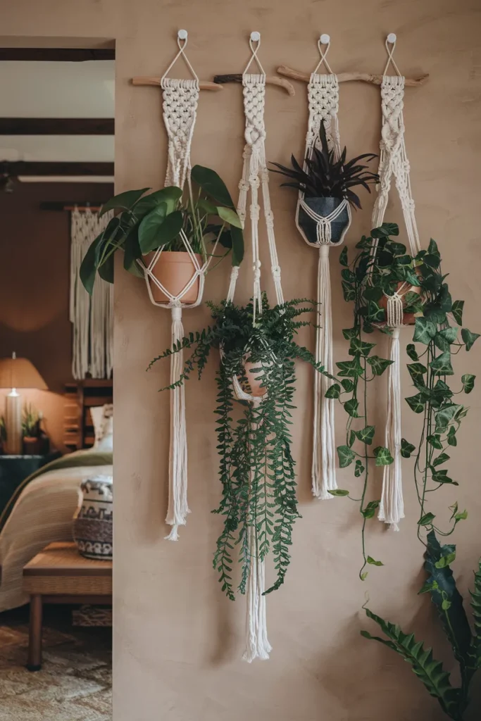 Hanging Plants with Macramé Holders
