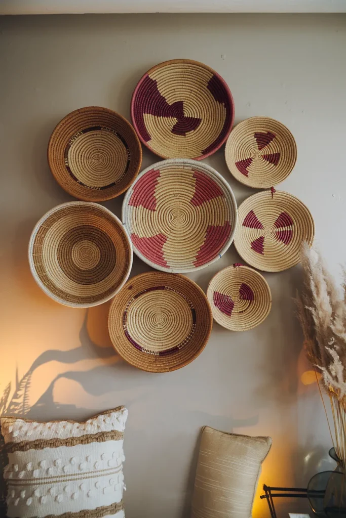 Hanging Woven Basket Art