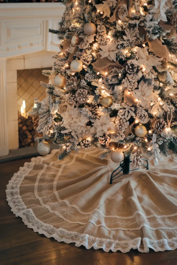 Lace and Burlap Tree Skirt