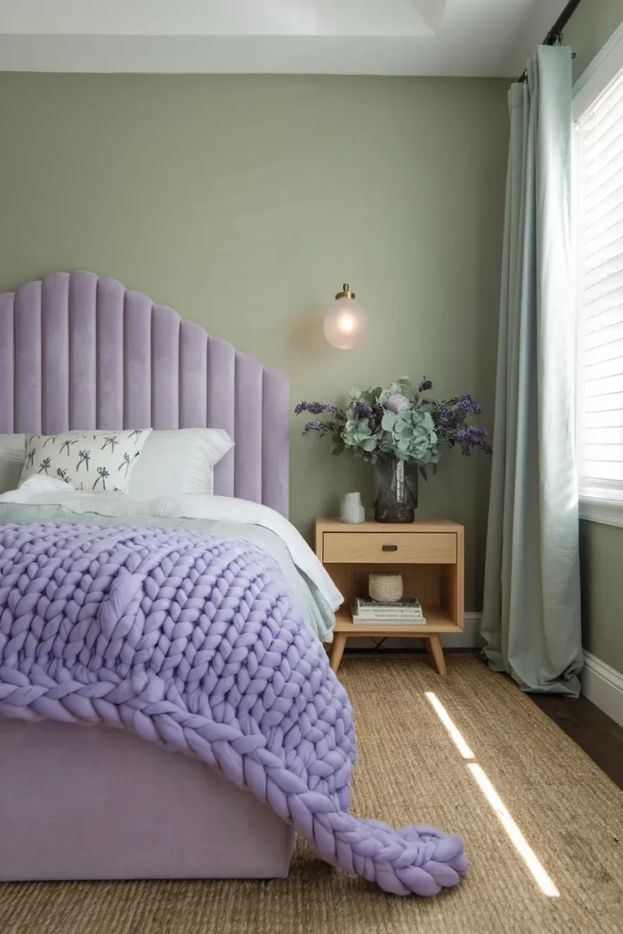 Lavender and Sage Oasis with Layered Textures