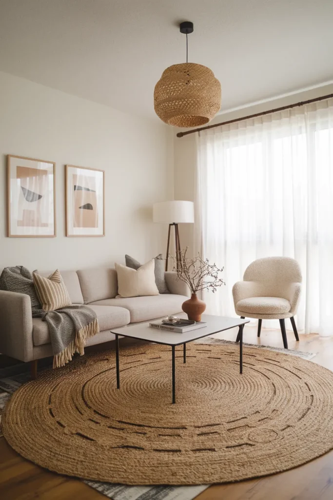 25 Modern Small Living Room Ideas That Make Spaces Look Bigger 17 Layered Rugs for Texture and Style