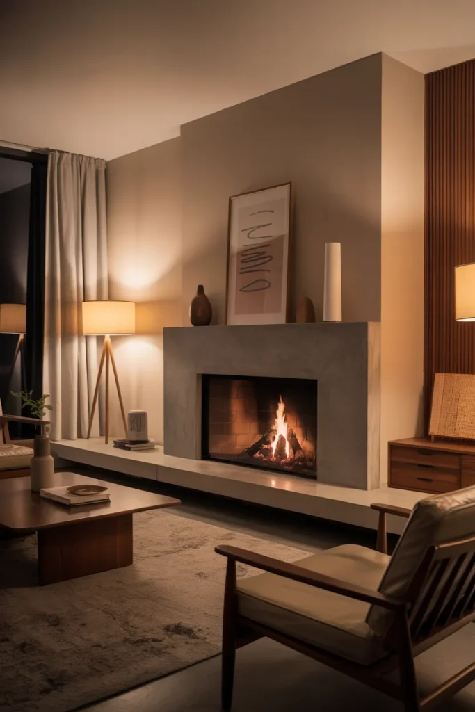 Minimalist Fireplace Focus