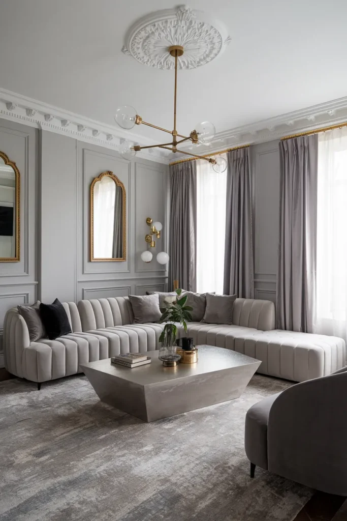 Monochromatic Grays with Metallic Accents