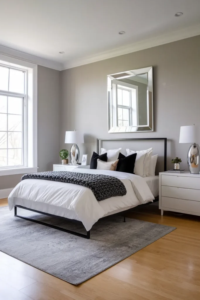 20 Black, White, and Grey Bedroom Ideas That Feel Cozy Yet Luxurious 2 Monochrome Elegance with Layered Textures
