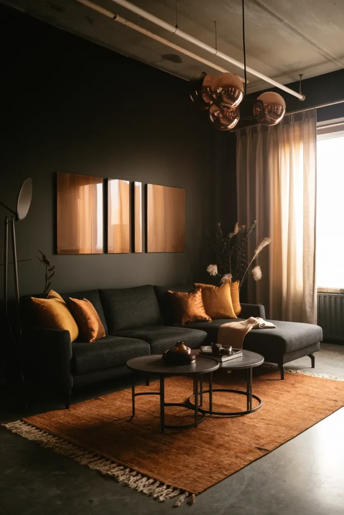 Moody Charcoal and Warm Amber